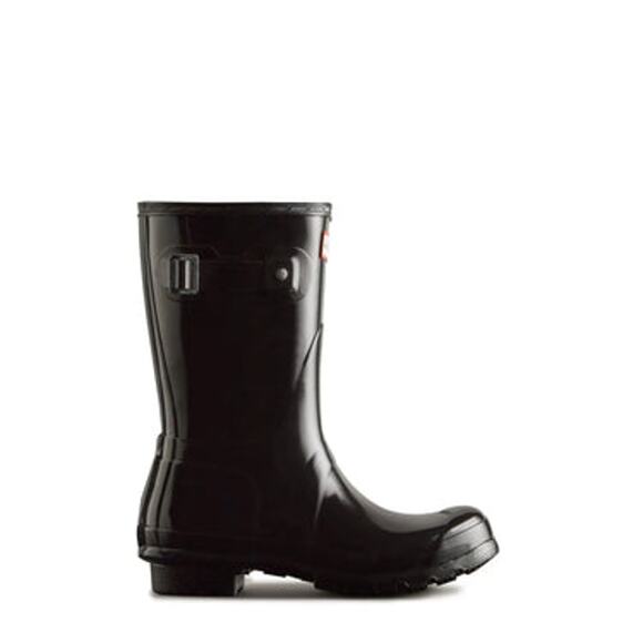 Hunter Original Short Black Gloss Waterproof Rain Boots Comfortable Black Size 7 - Picture 11 of 12
